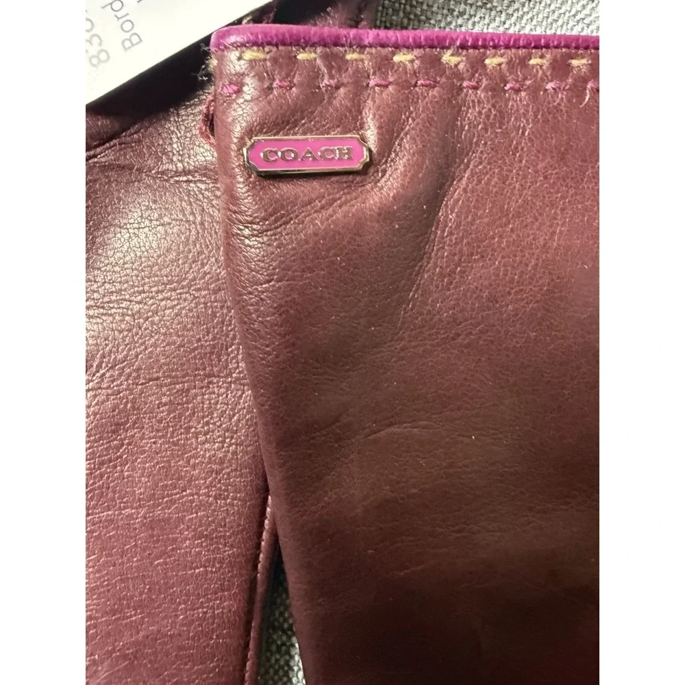Leather gloves 7.5Inches ‎ Burgundy, Leather Shell With Cashmere Lining